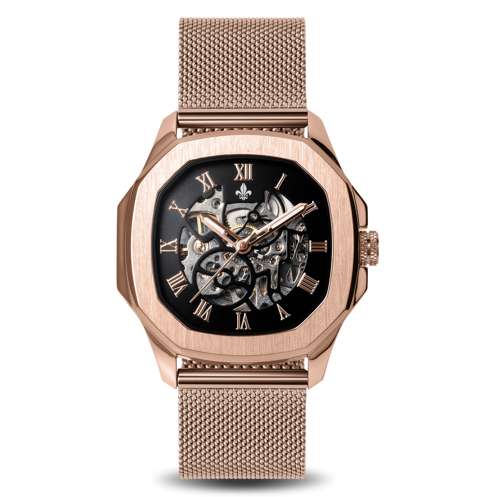 The Avalon Rose Gold + Rose Gold Mesh Strap