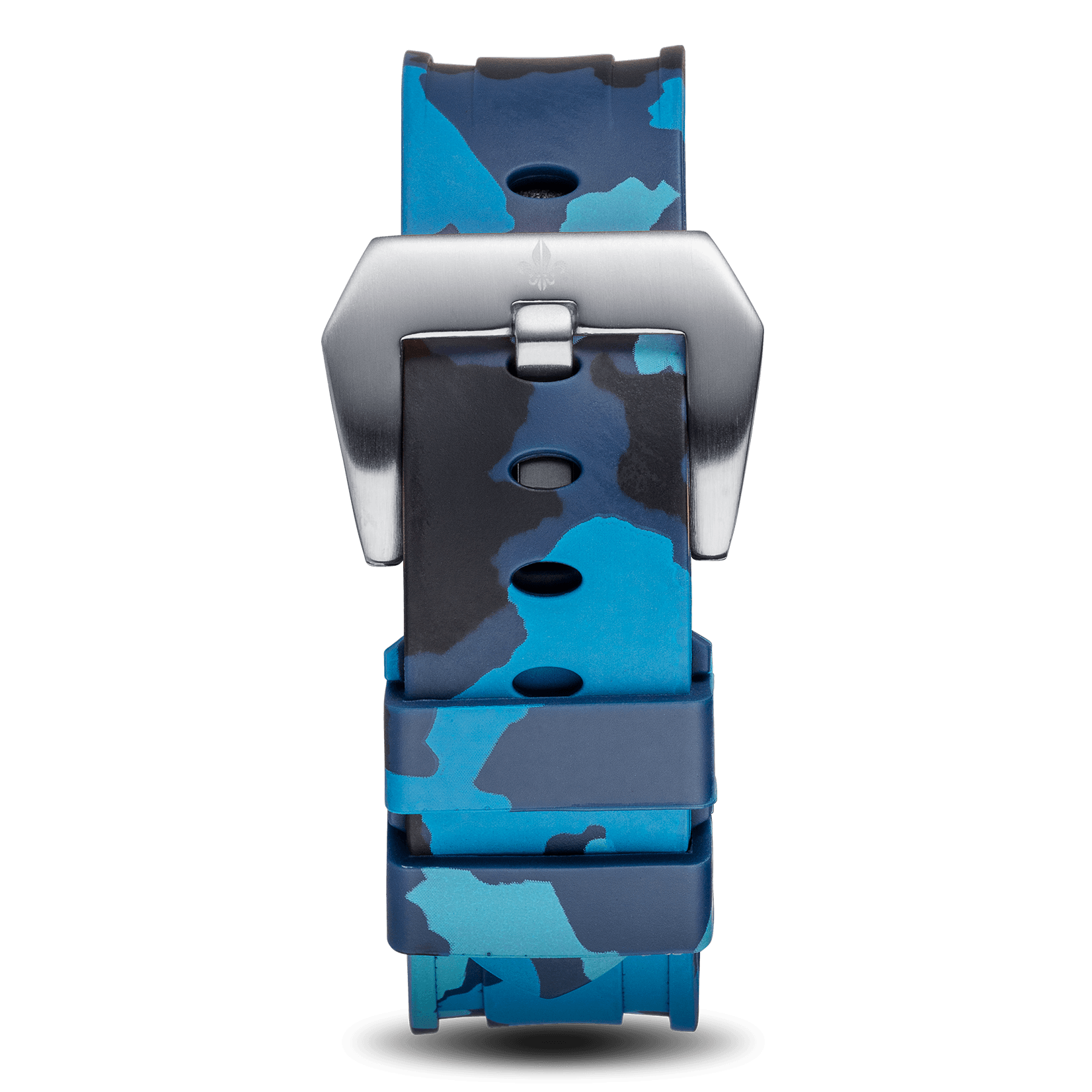 Blue Camo Strap With Silver Buckle