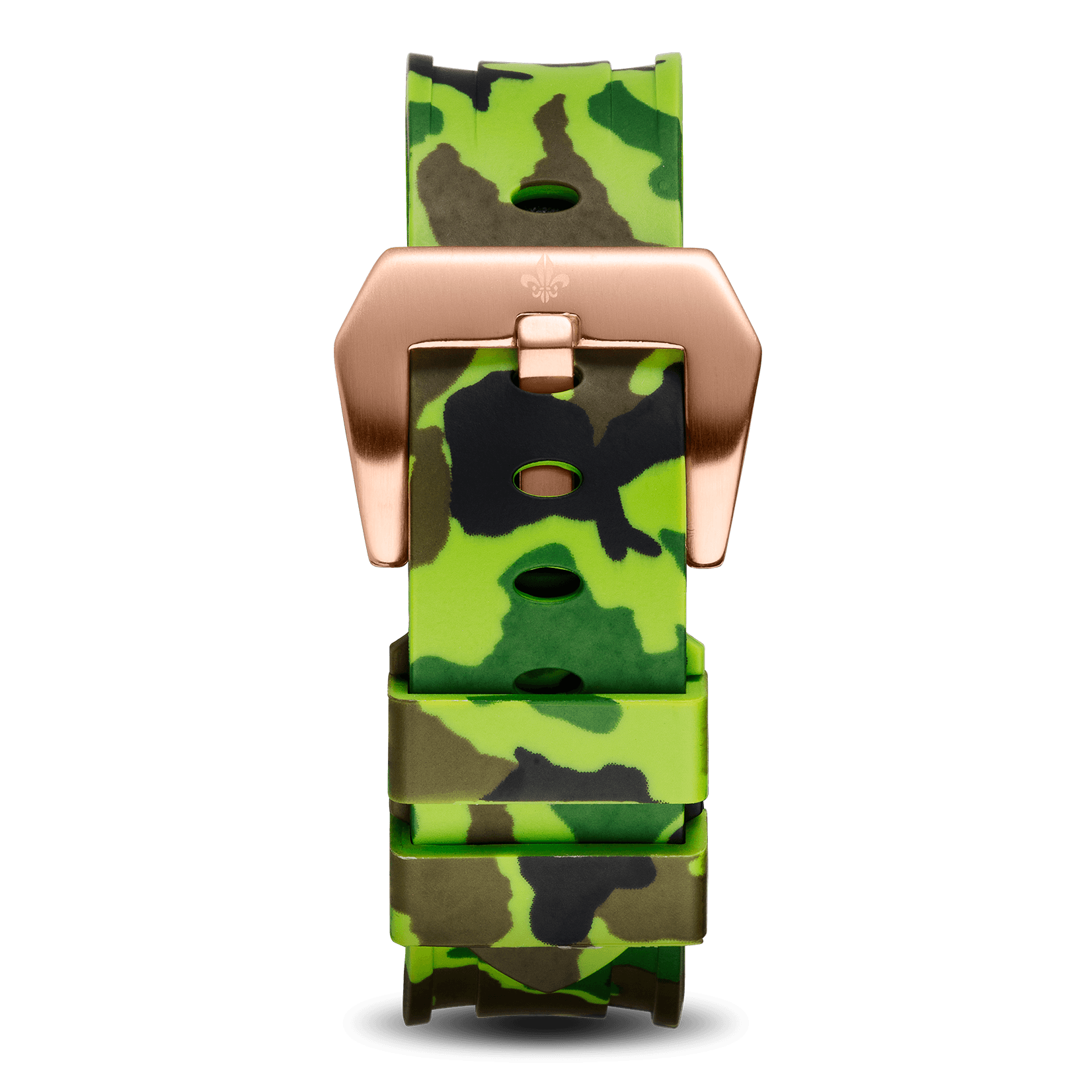 Green Camo Strap With Rose Gold Buckle