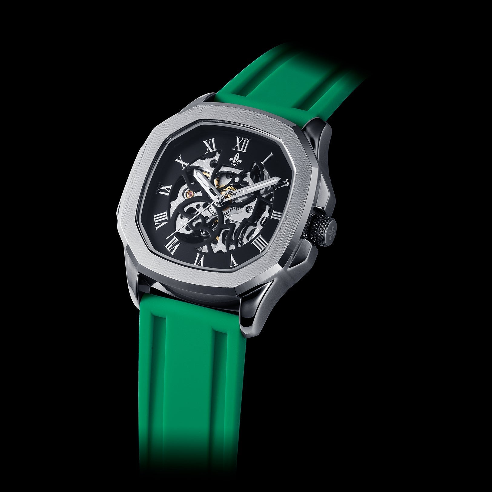 Green Silicone Strap With Silver Buckle