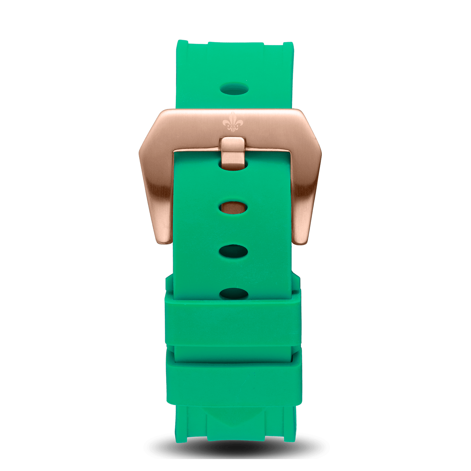 Green Silicone Strap With Rose Gold Buckle