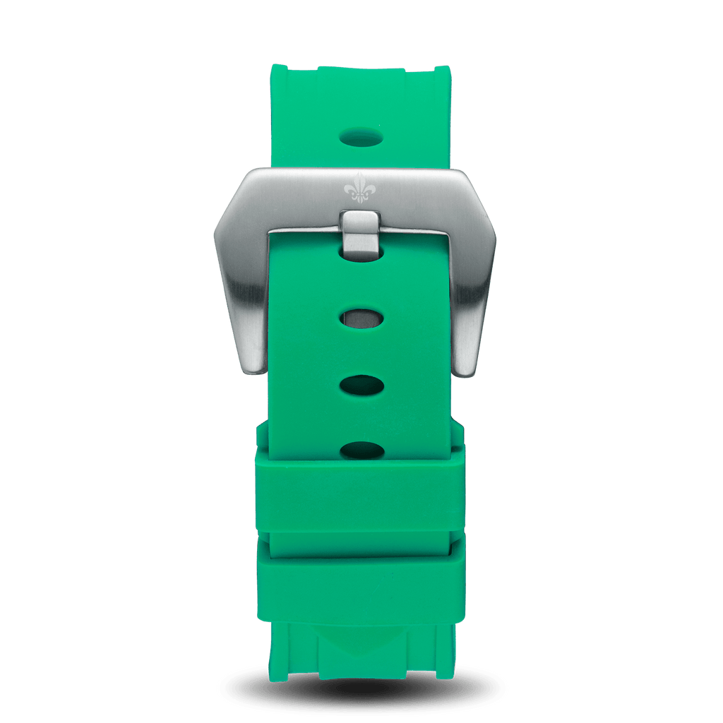 Green Silicone Strap With Silver Buckle