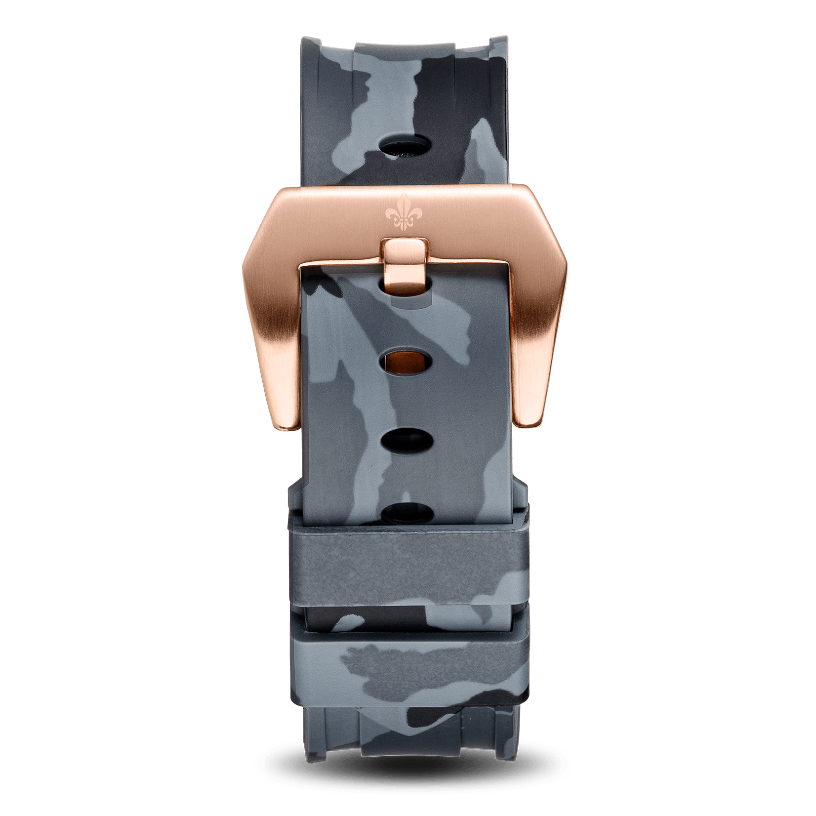 Grey Camo Strap With Rose Gold Buckle