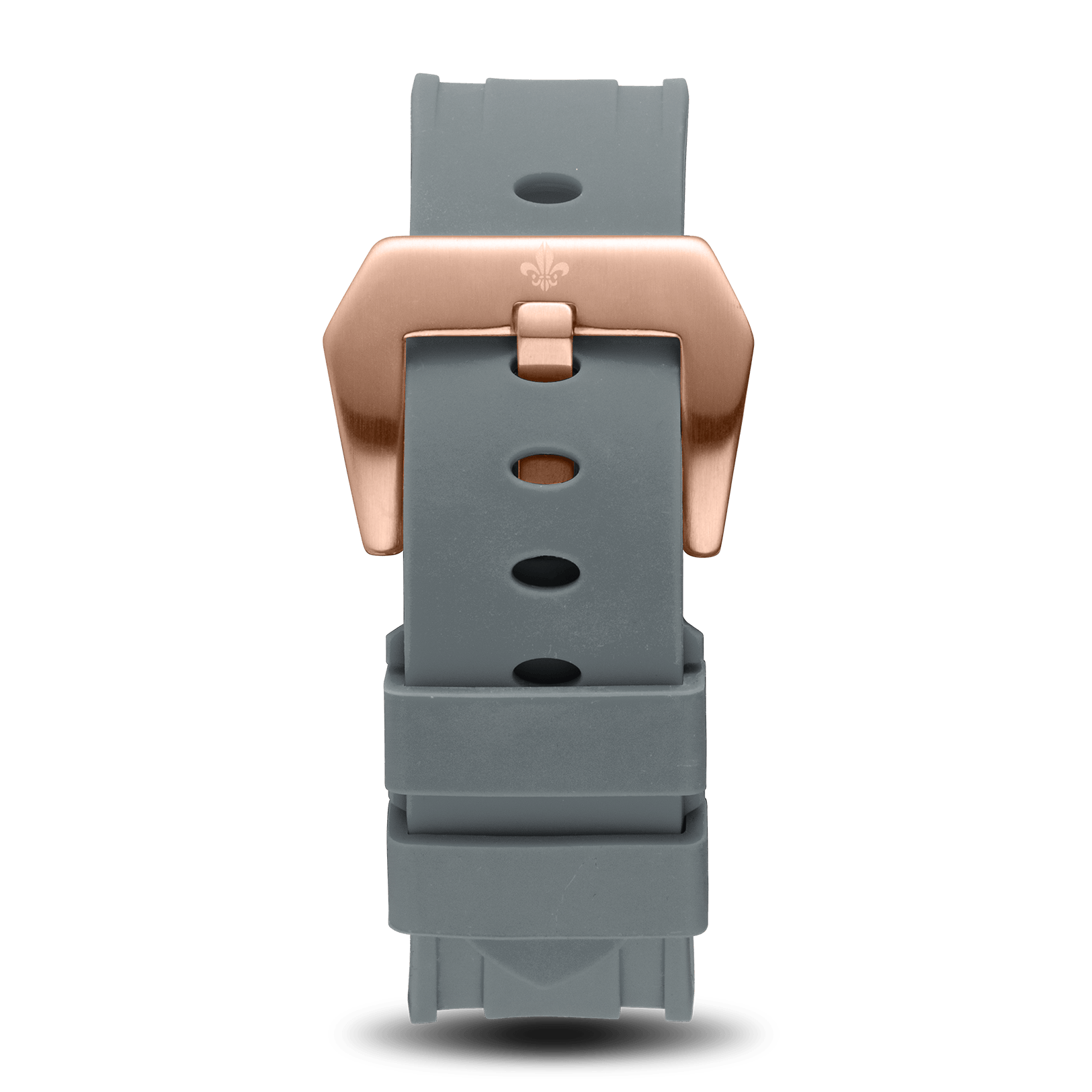 Grey Silicone Strap With Rose Gold Buckle