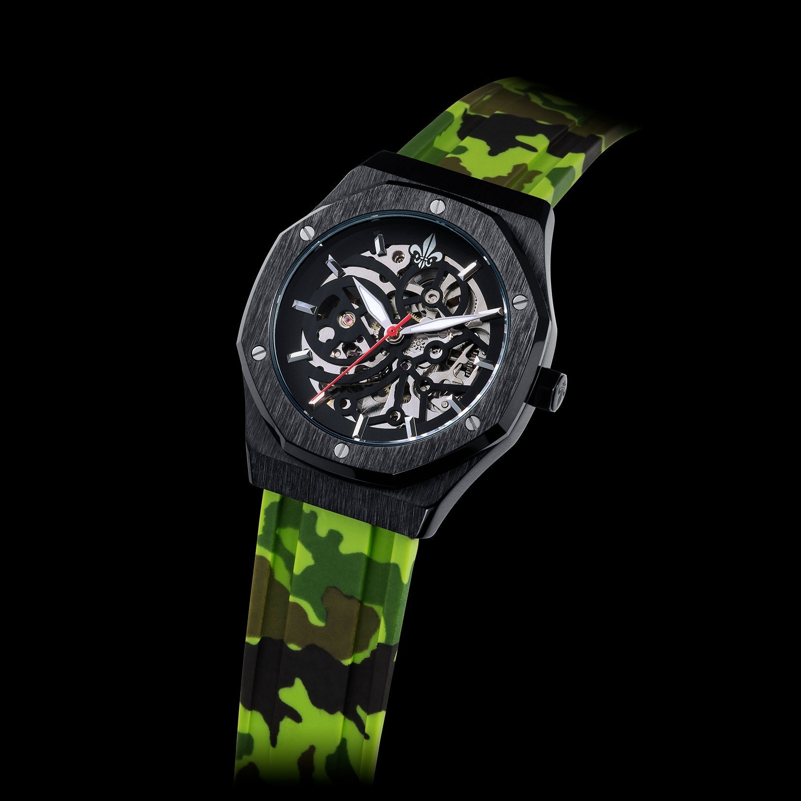 Green Camo Strap With Silver Buckle