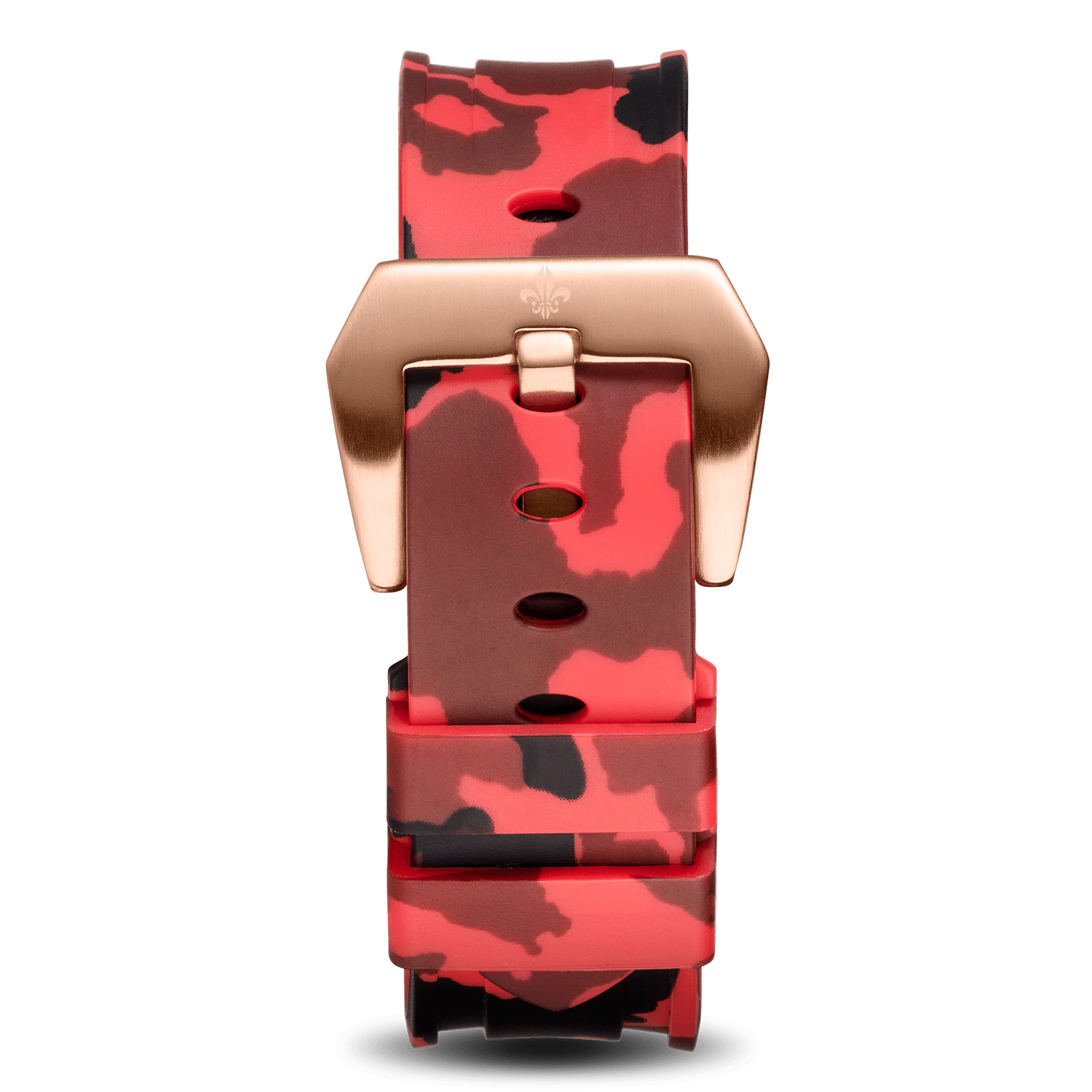 Red Camo Strap With Rose Gold Buckle