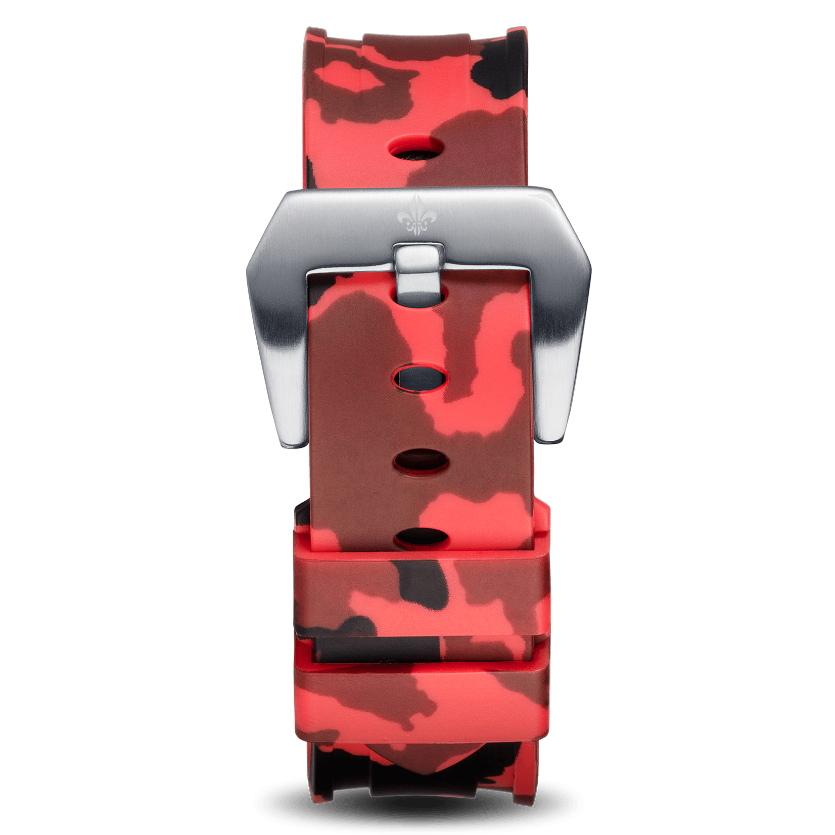 Red Camo Strap With Silver Buckle