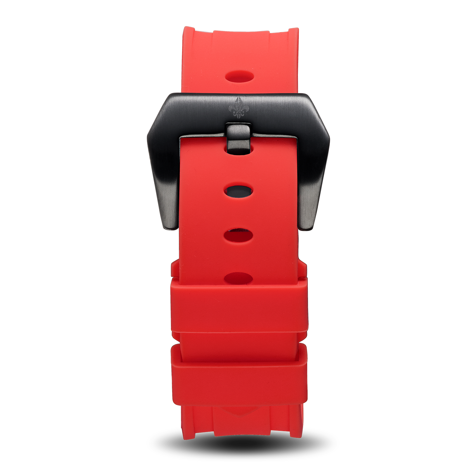 The Avalon Black + Red Silicone Strap