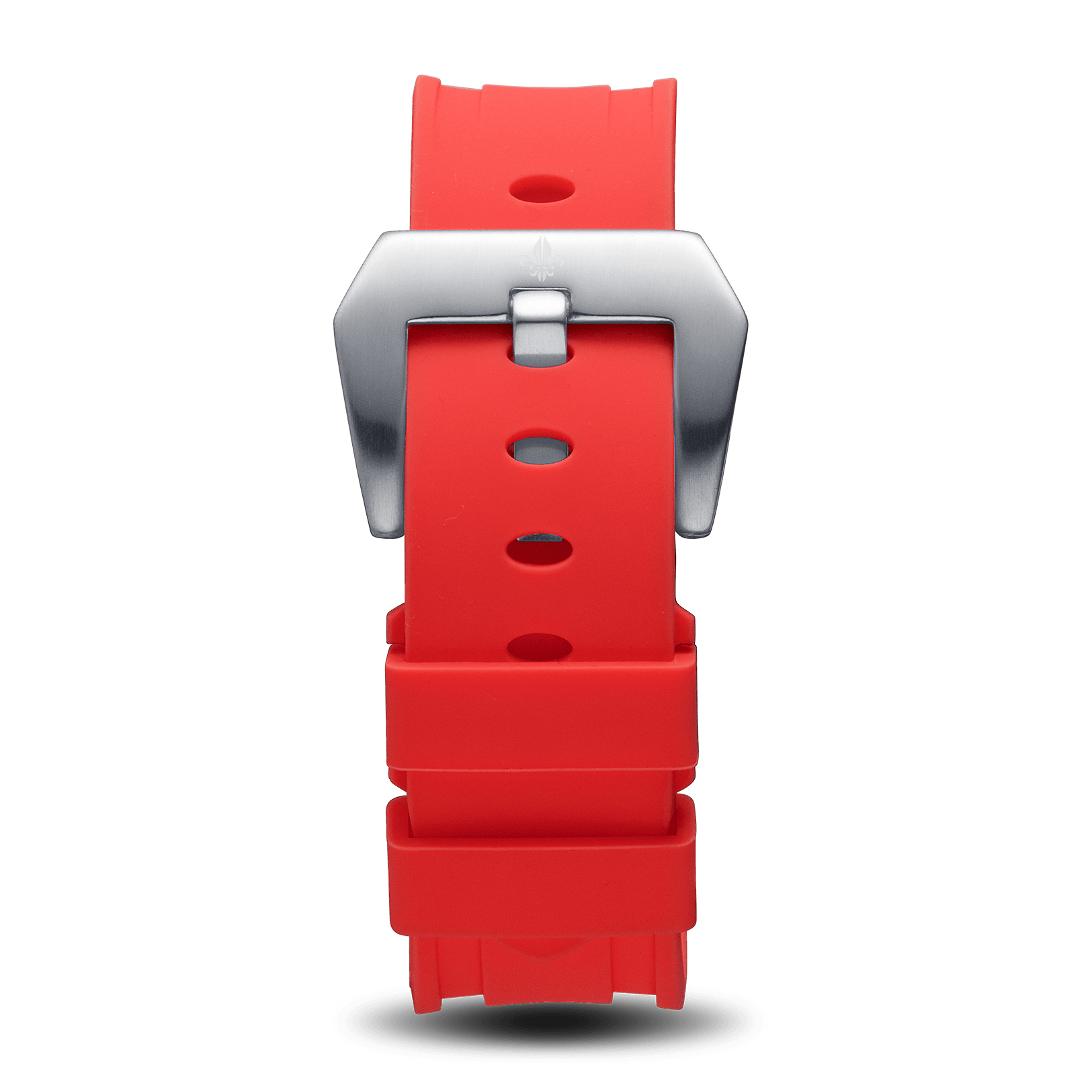 Red Silicone Strap With Silver Buckle