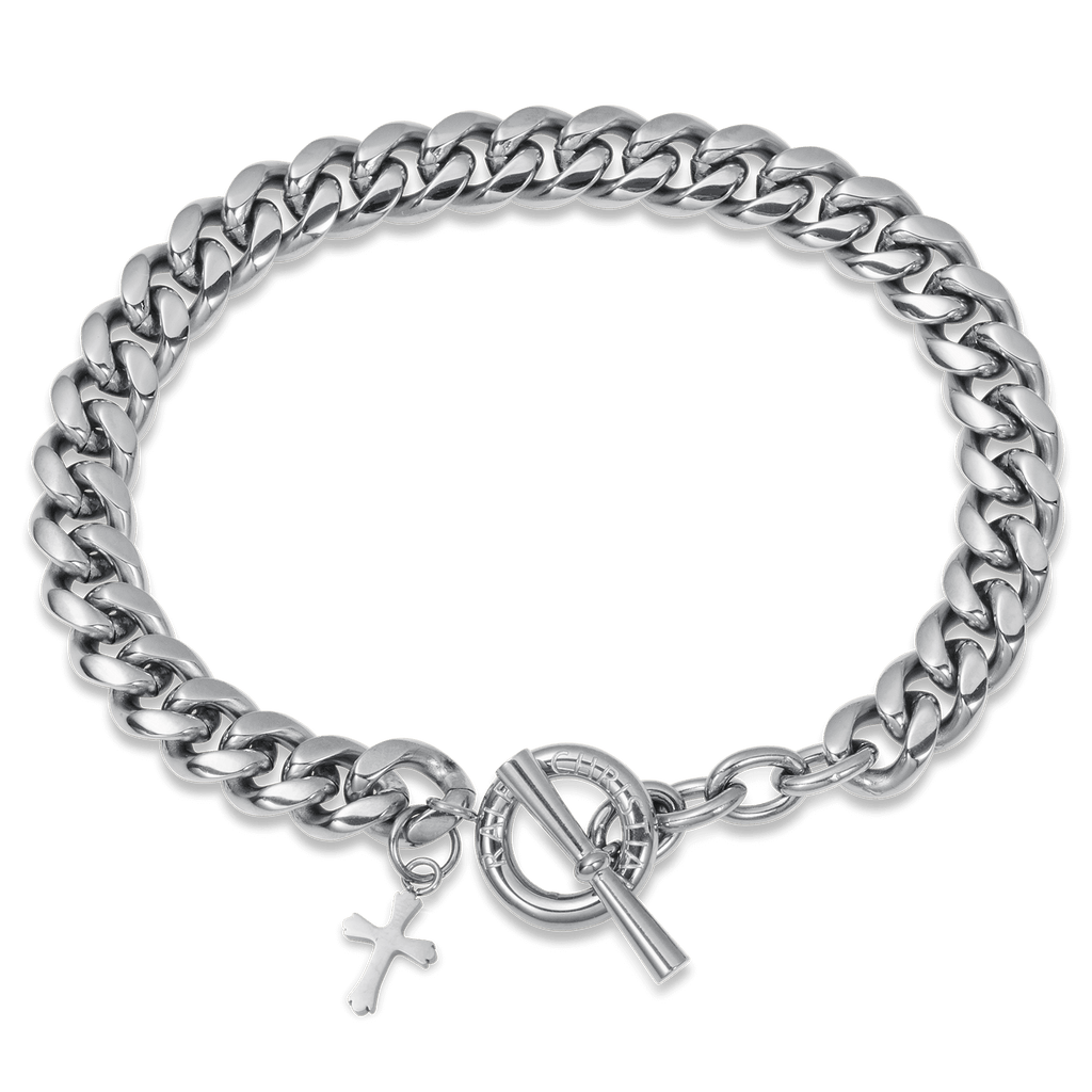 The Cross Pendant Bracelet - Silver