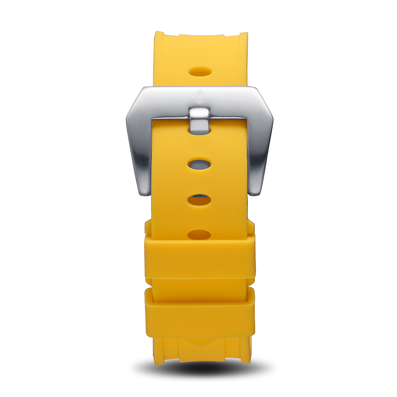 Yellow Silicone Strap With Silver Buckle