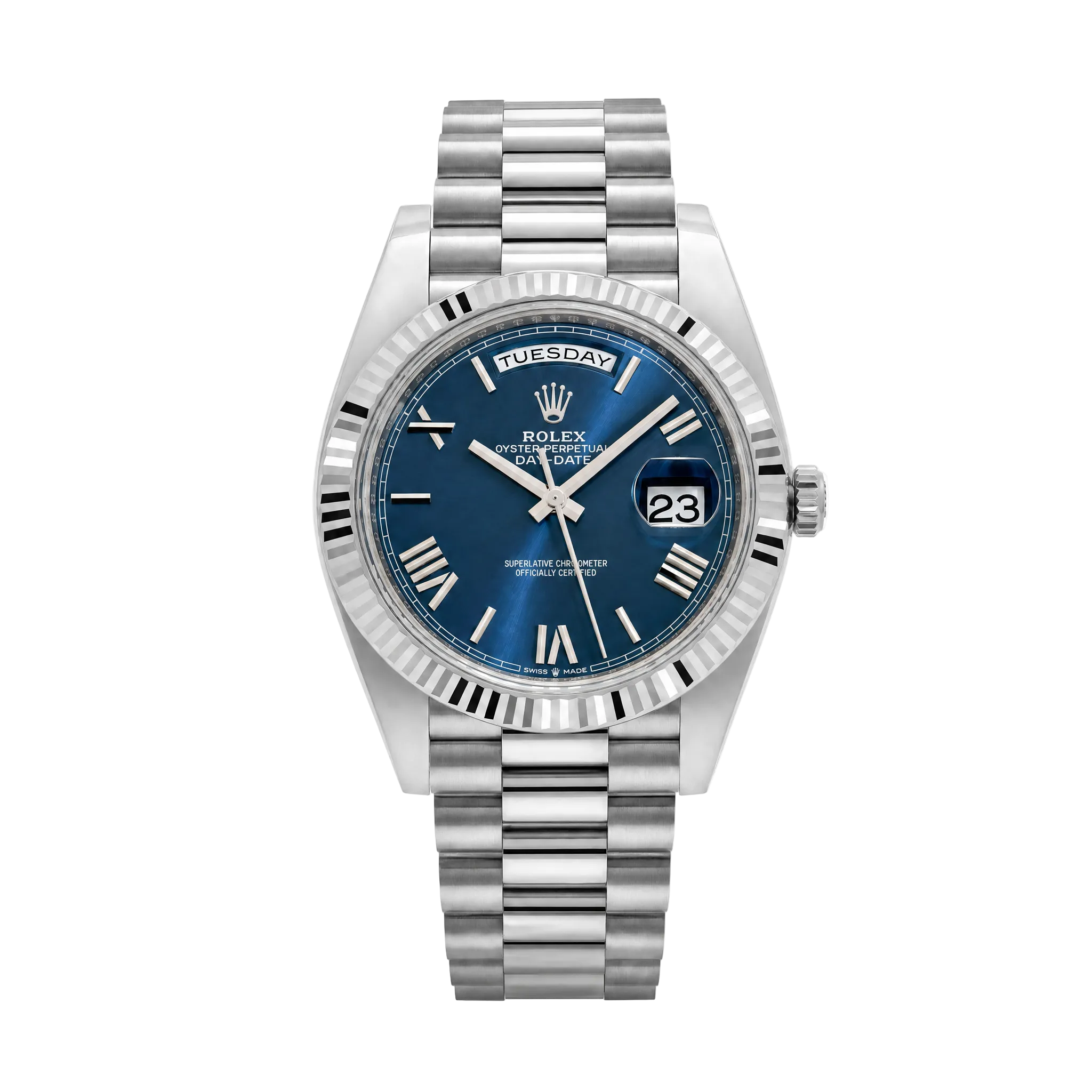 Lorinco Day Date - Baby Blue Silver