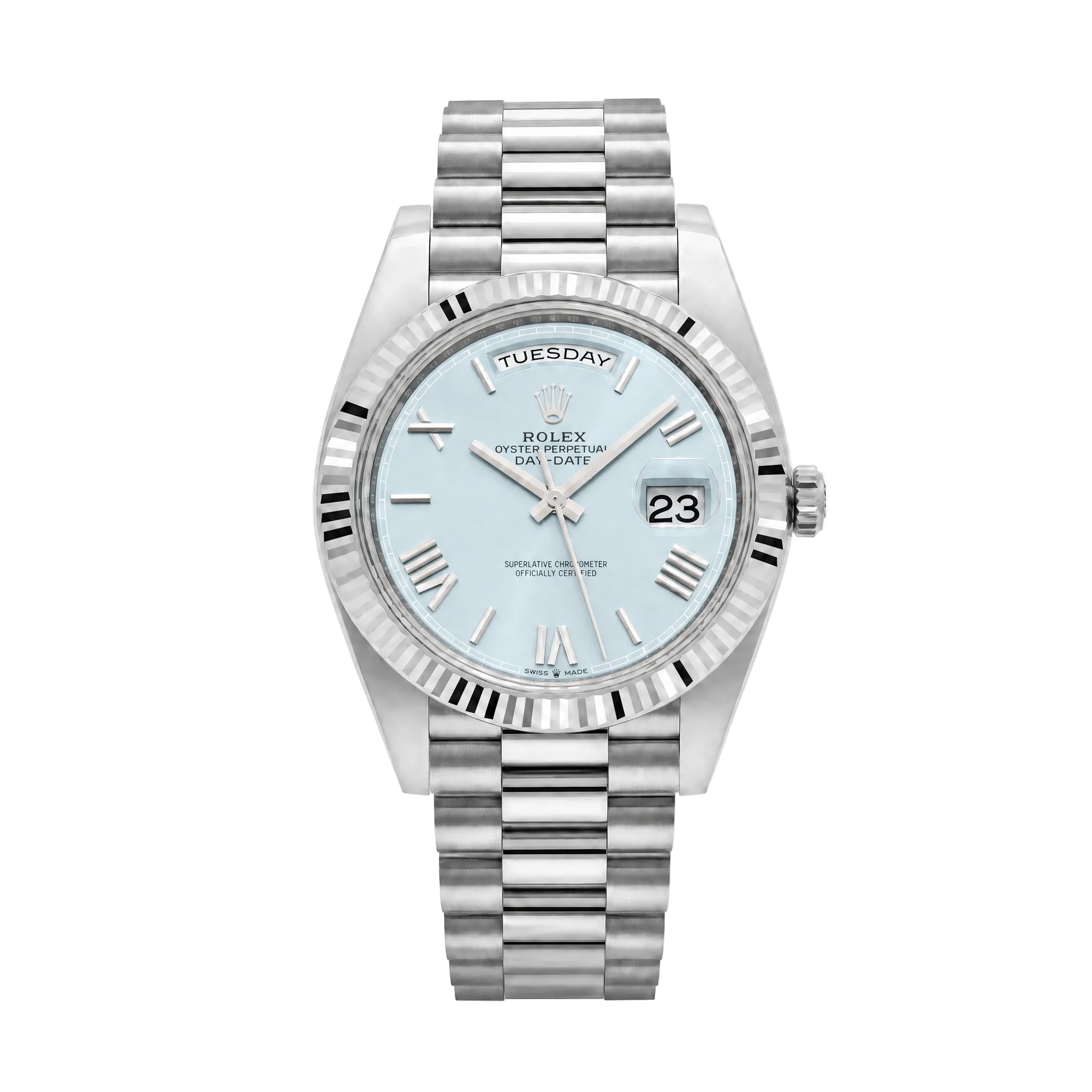 Lorinco Day Date - Baby Blue Silver