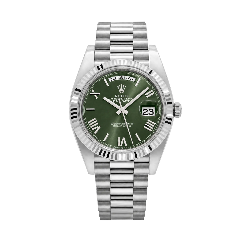 Lorinco Day Date - Green Silver